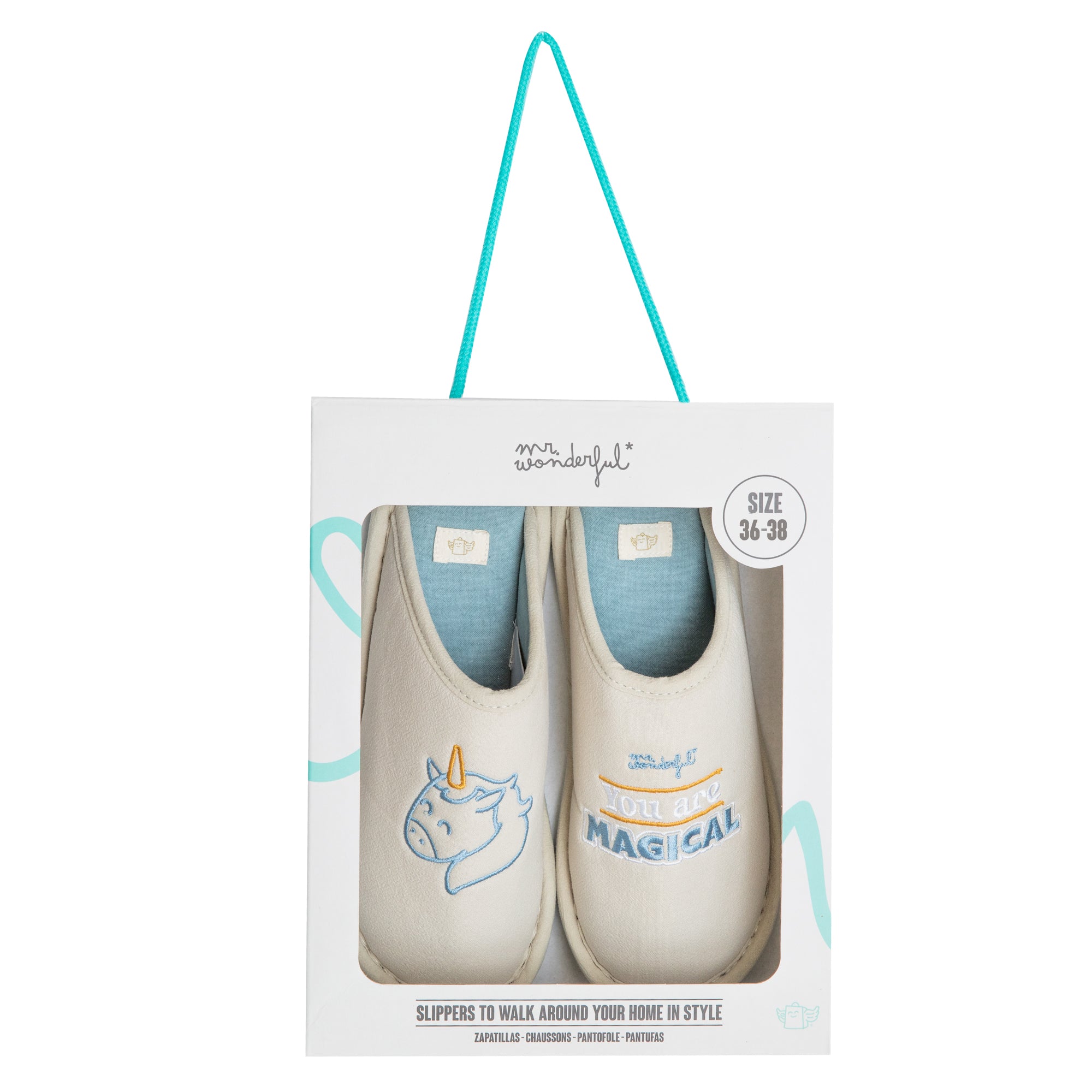 Chaussons taille 36-38 Licorne - Tu es magique.