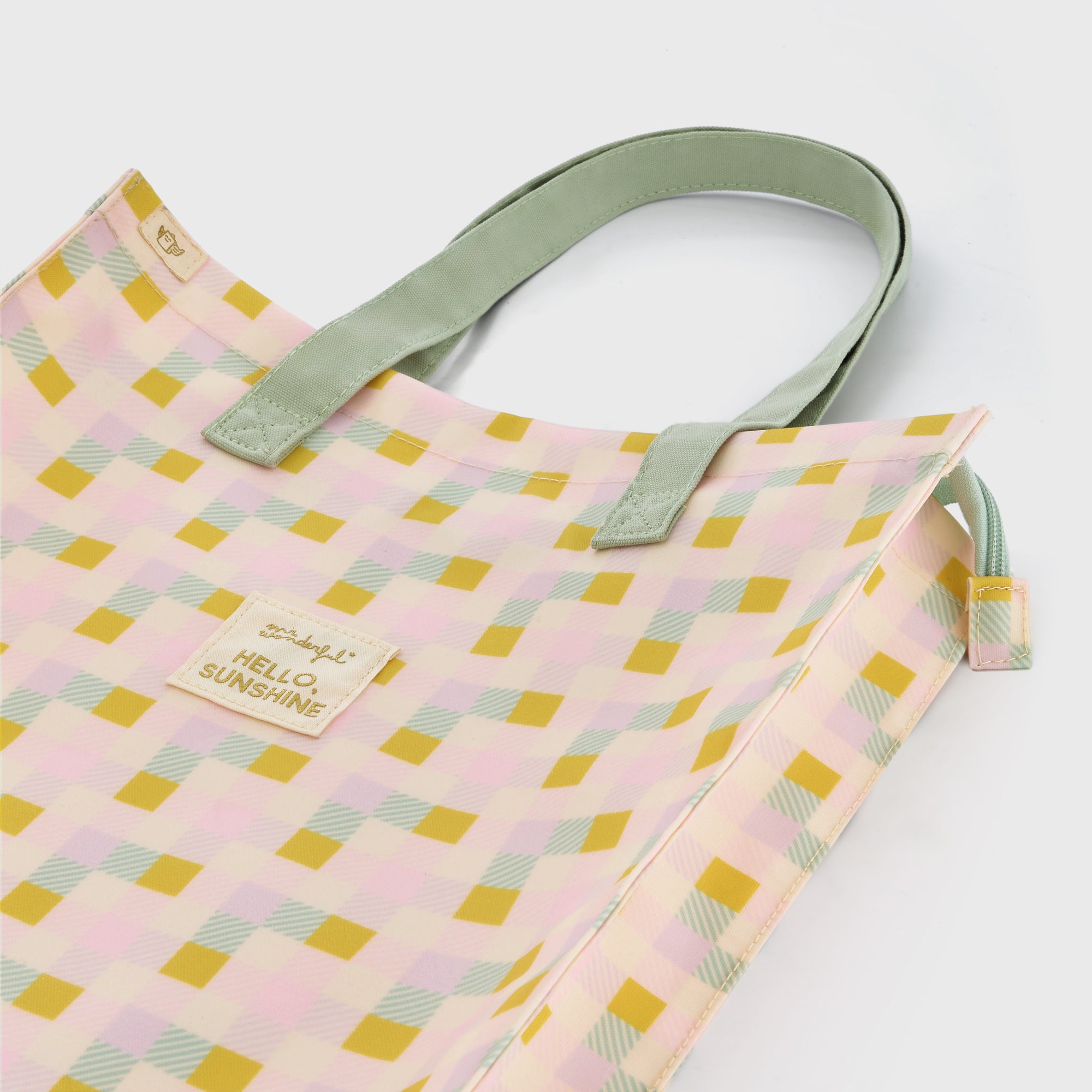 Tote bag cuadrados multicolor - Hello, sunshine!
