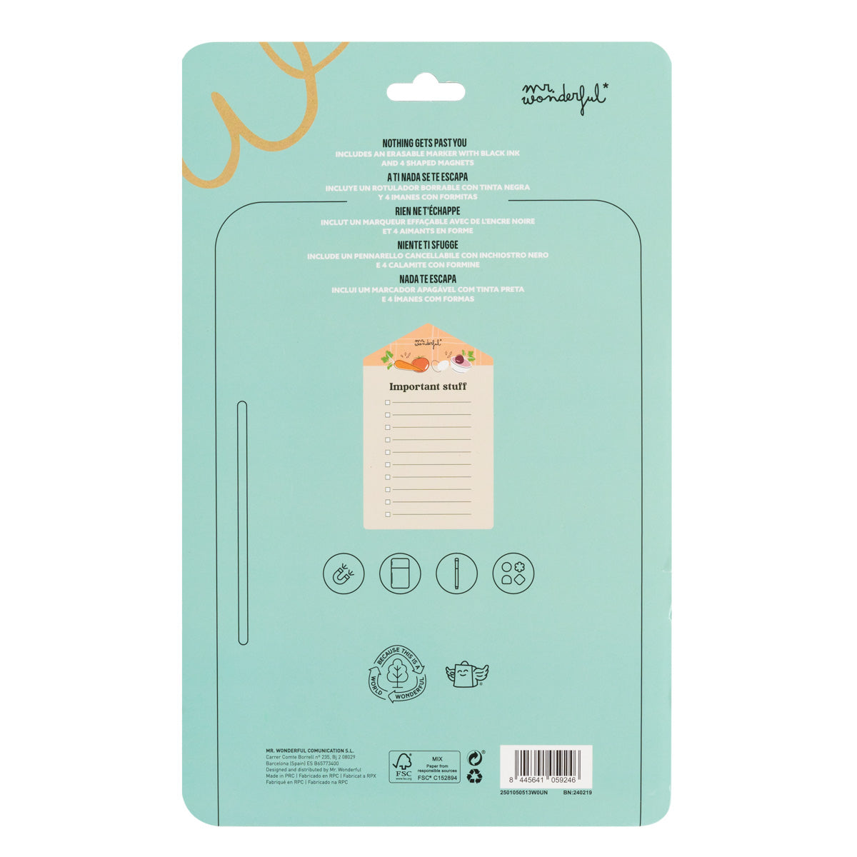 Magnetic board for to-do lists - Important stuff