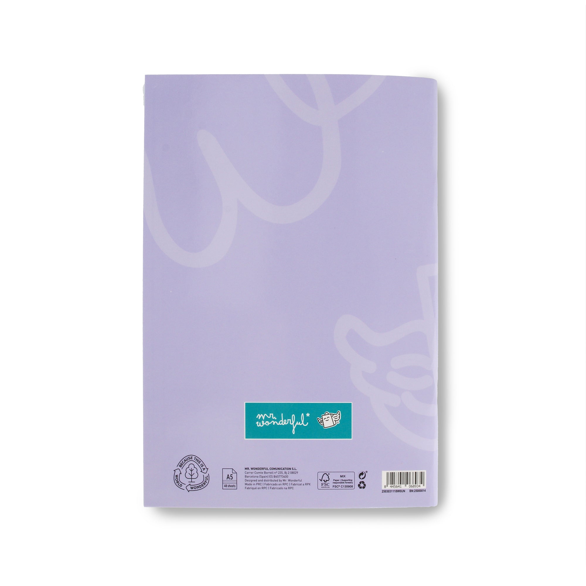 Lilac A5 notebook 48 sheets - Lined paper