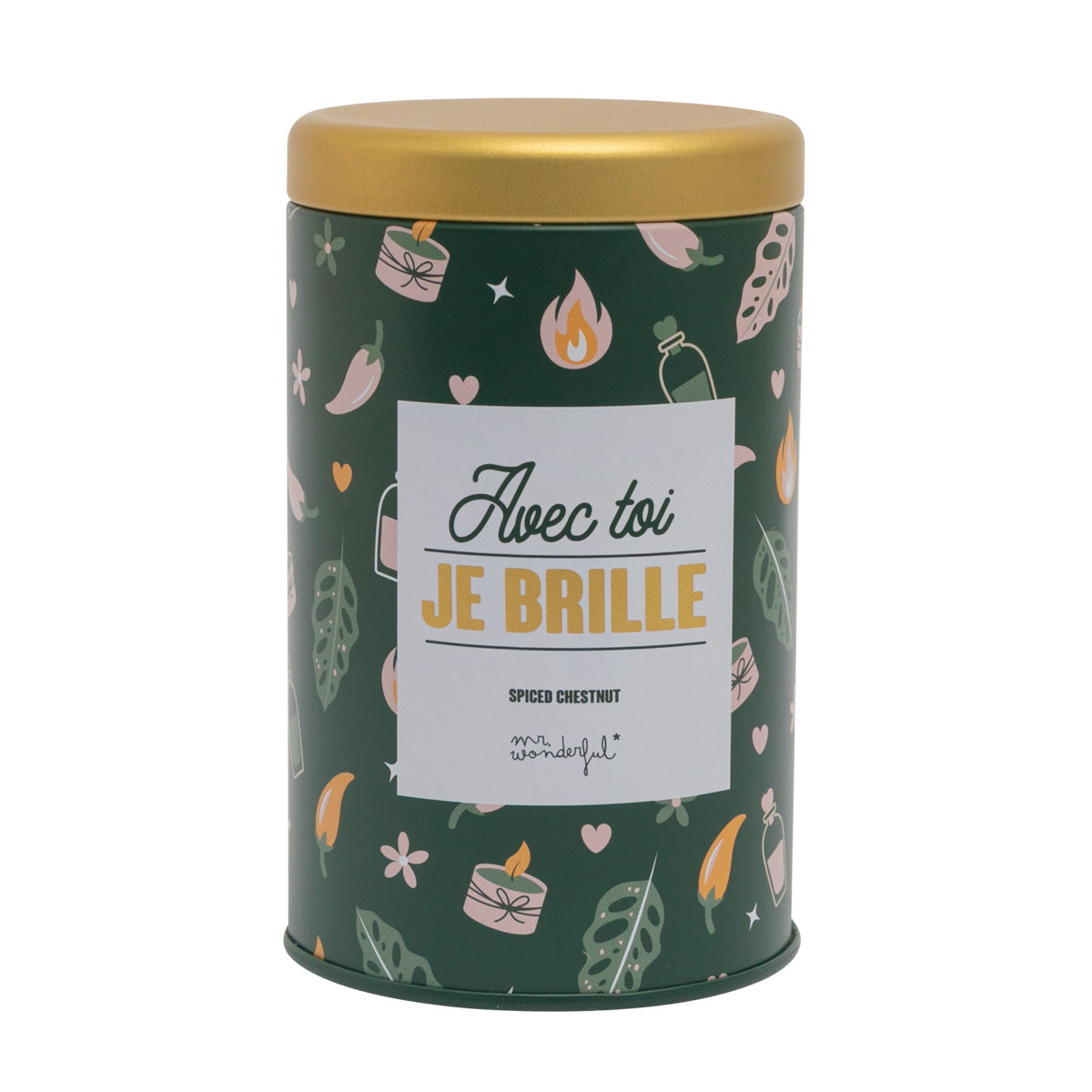 Bougie parfumée avec message en français Mr. Wonderful - Avec toi, je brille