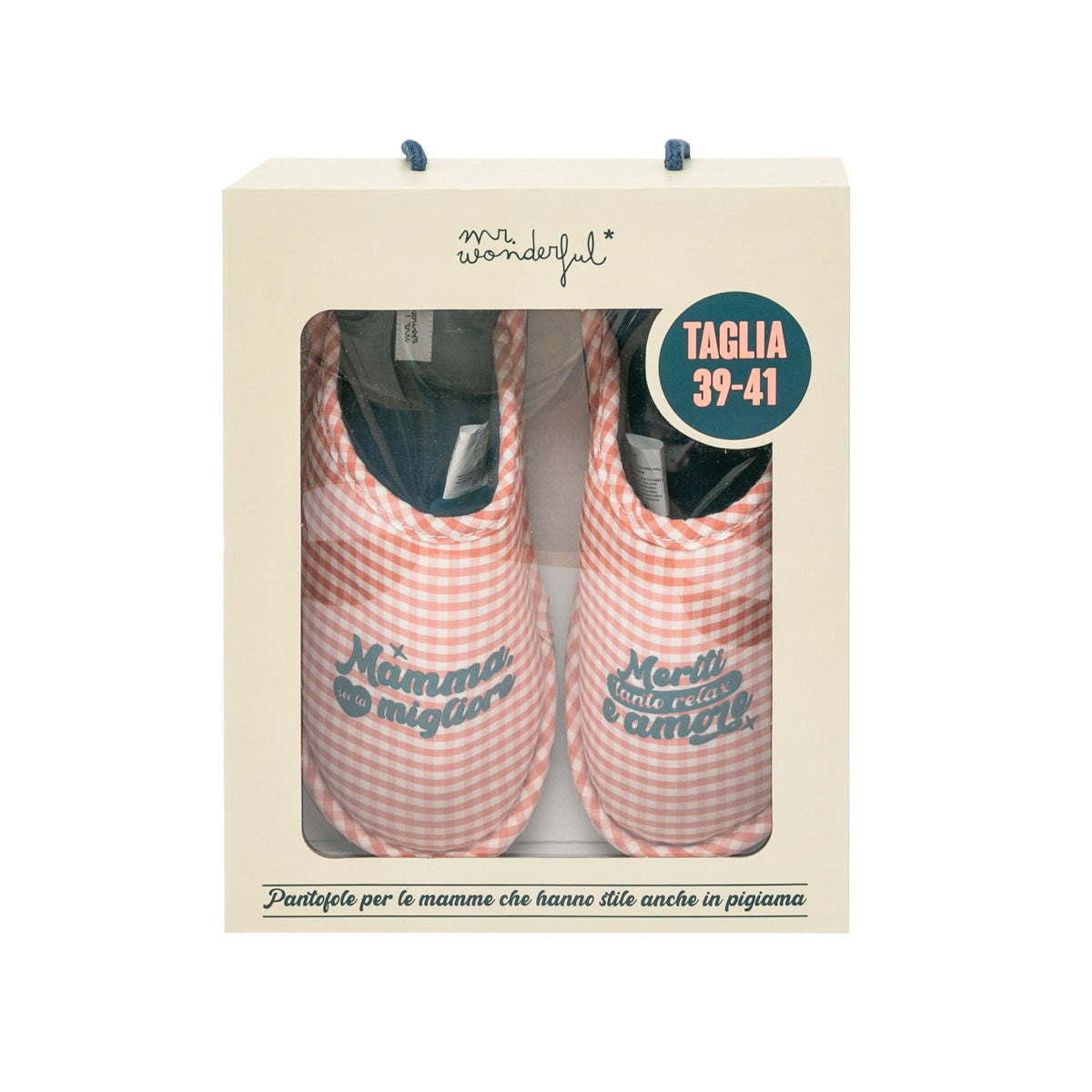 Pantofole T 39-41 - Mamma sei la migliore. Meriti tanto relax e amore.
