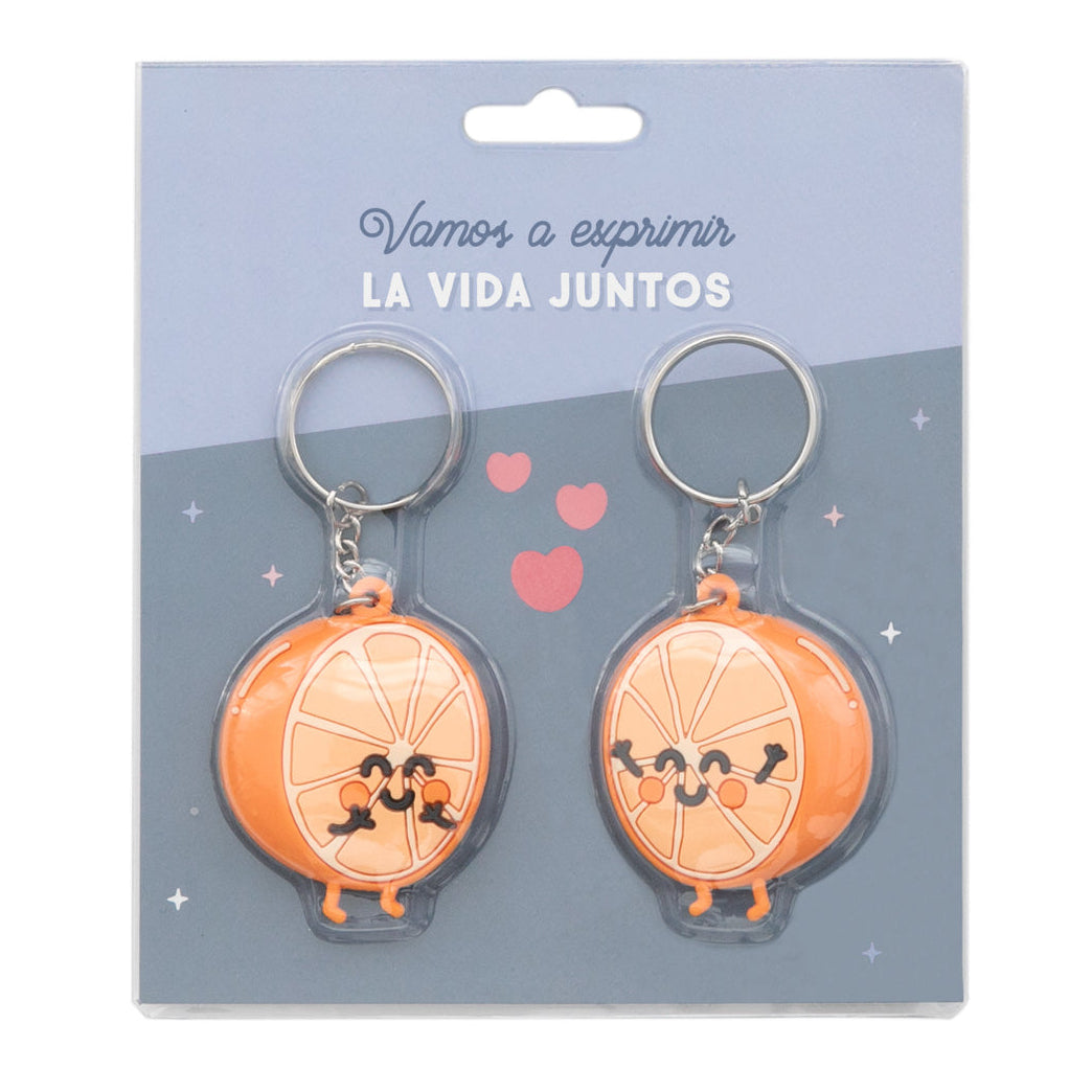 Conjunto de 2 chaveiros para aproveitar a vida juntos