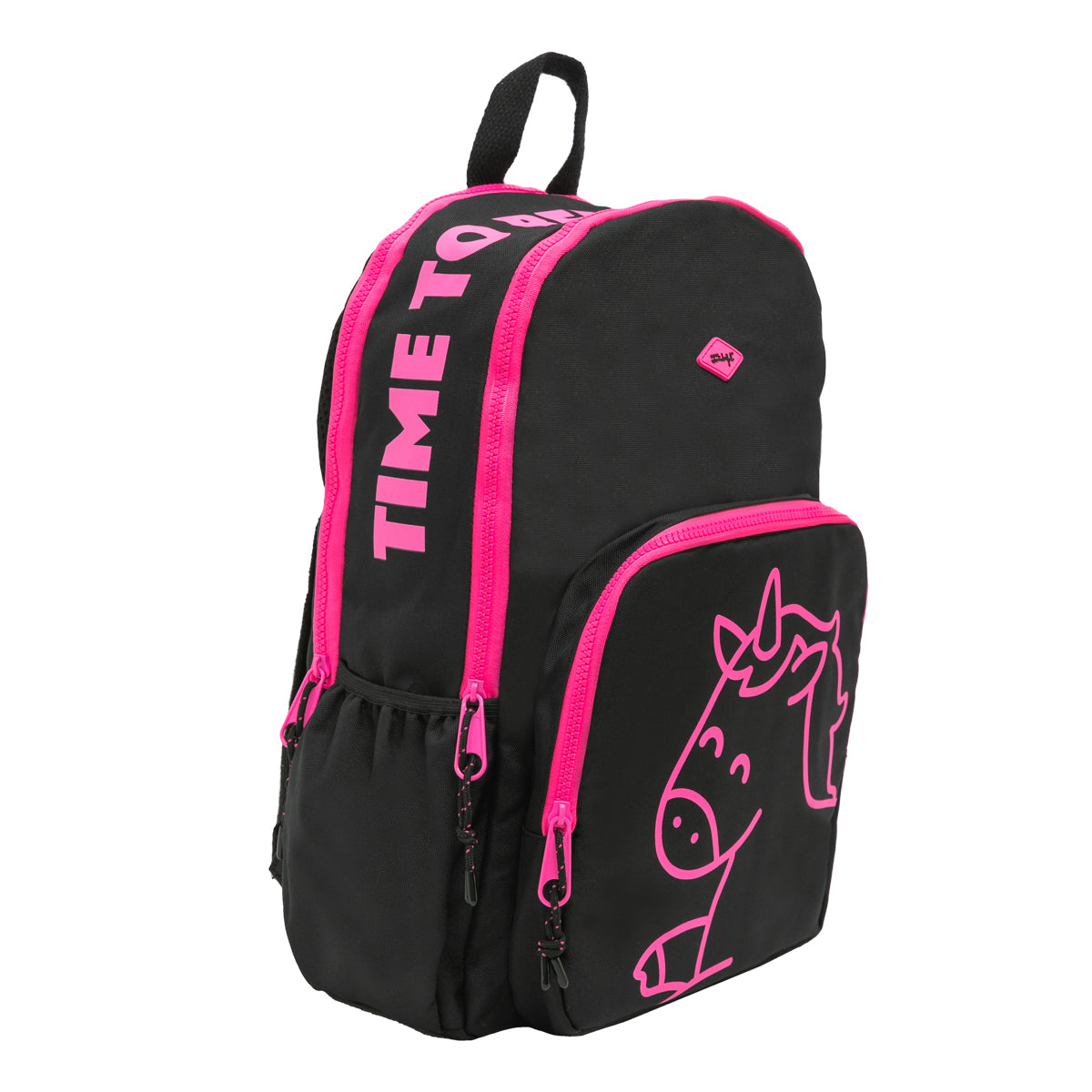 Mochila Backpack Unicorn doble zip negro - Time to believe in you