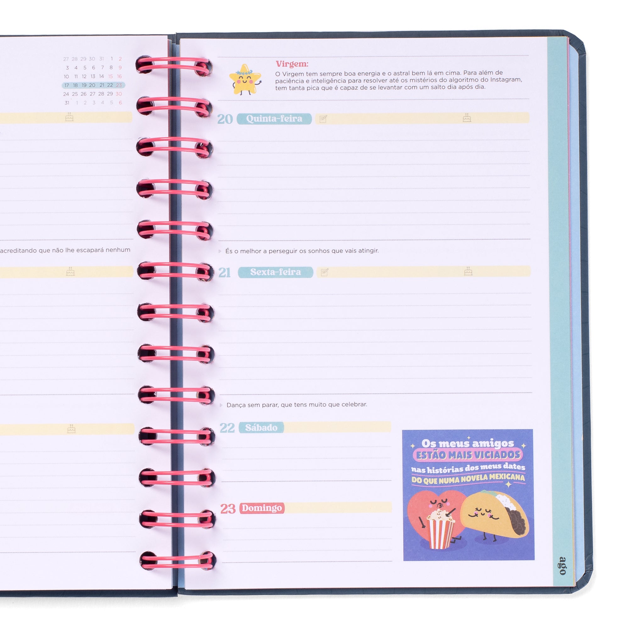 Agenda Wonder pequena 2025-26 Semanal - Superplanos, emoções e boas vibrações