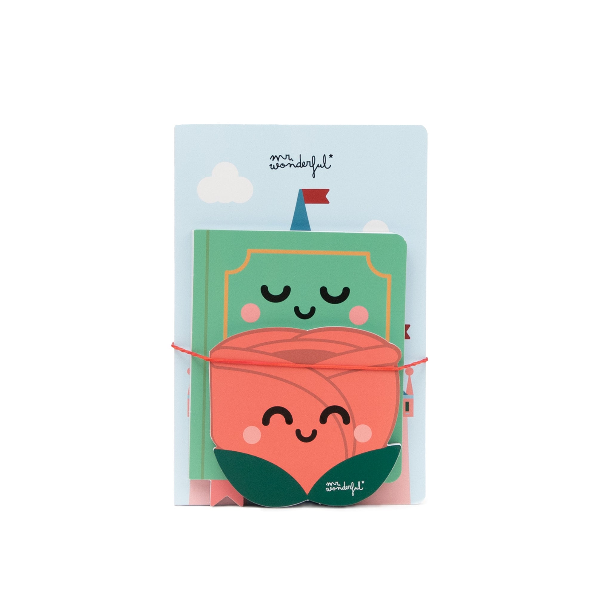 Set de 3 blocs de notas con aroma –Castillo, libro y rosa