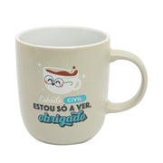 Caneca com mensagem divertida em português Mr. Wonderful - Estado civil: só estou a ver, obrigado