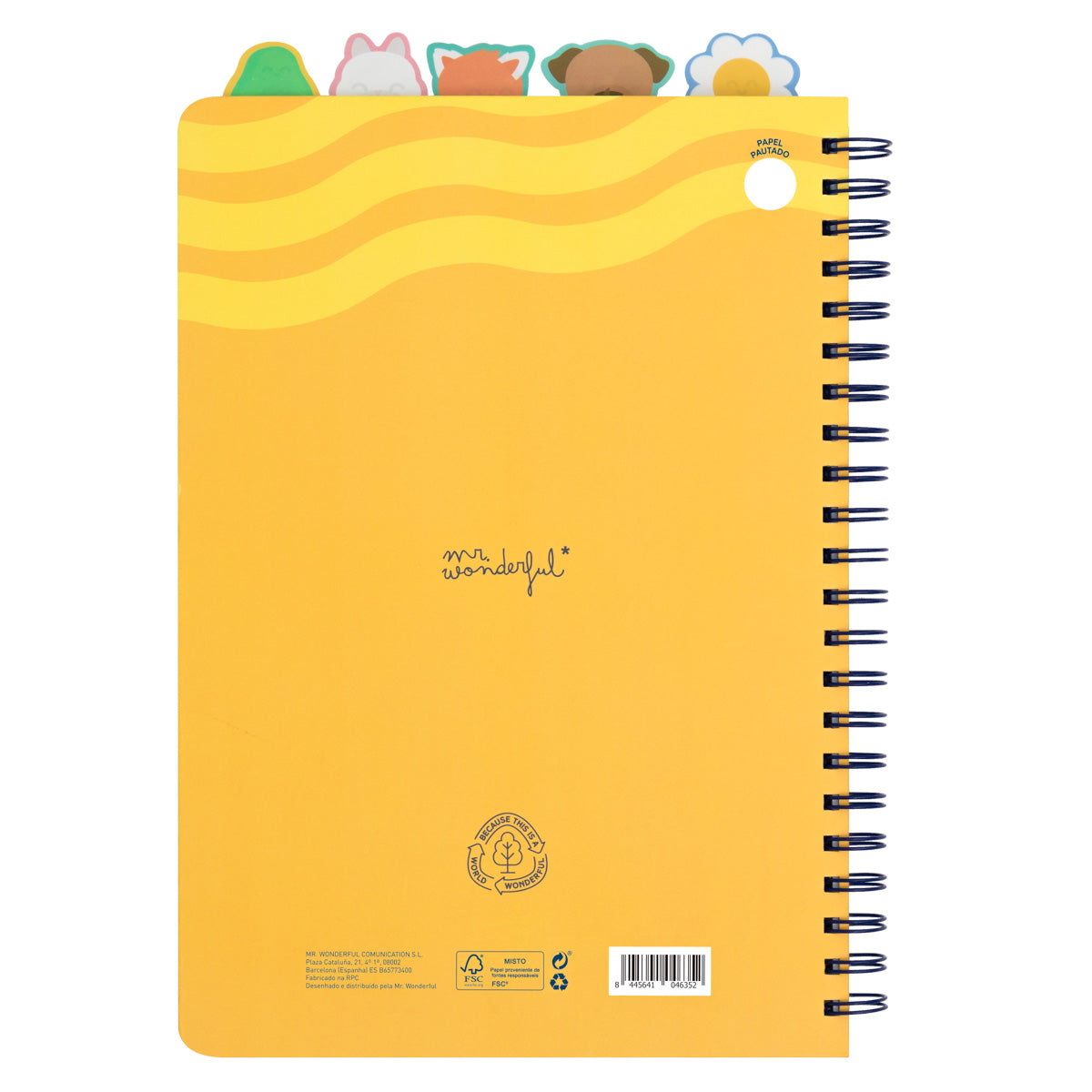 Caderno A4 com separadores com aba - Para grandes metas, grandes planos.