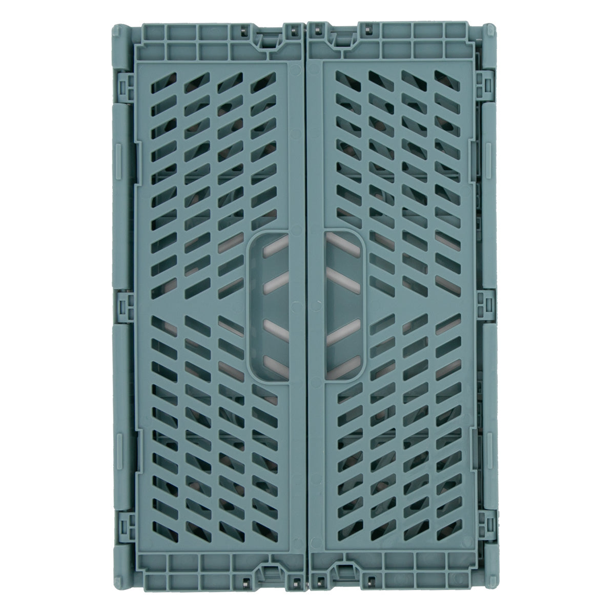 Caisse pliable et empilable avec étiquette - Bleu 