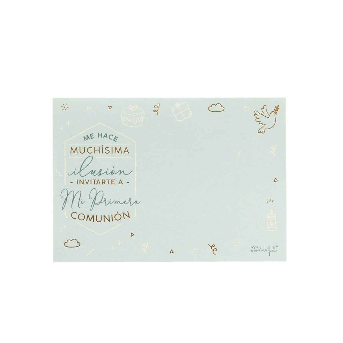 Set de 20 invitaciones personalizables para comunión