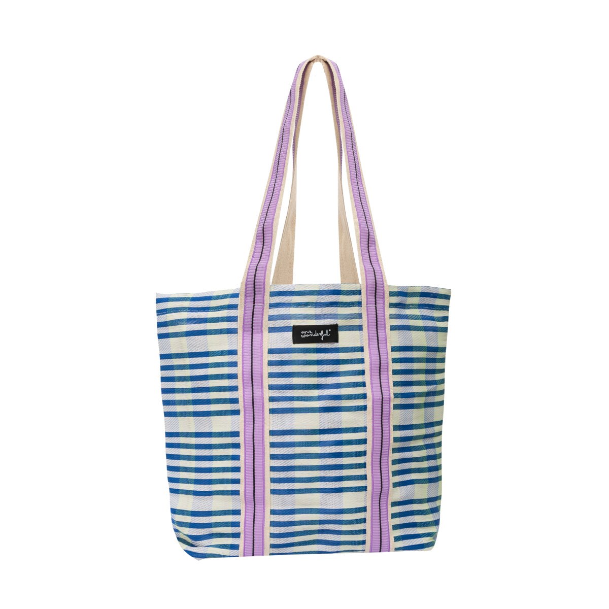 Stripe pattern bag - Blue and white