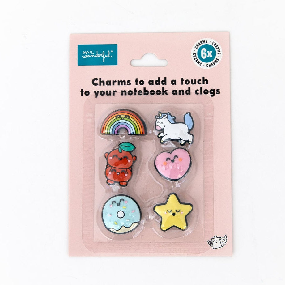 Charms - Arcoíris, unicornio, corazón, estrella, rosquilla y cerezas