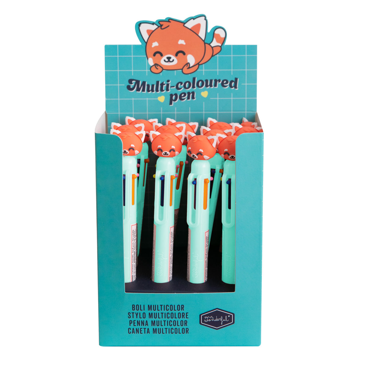Caneta multicolorida para anotar planos épicos menta - Panda vermelho 
