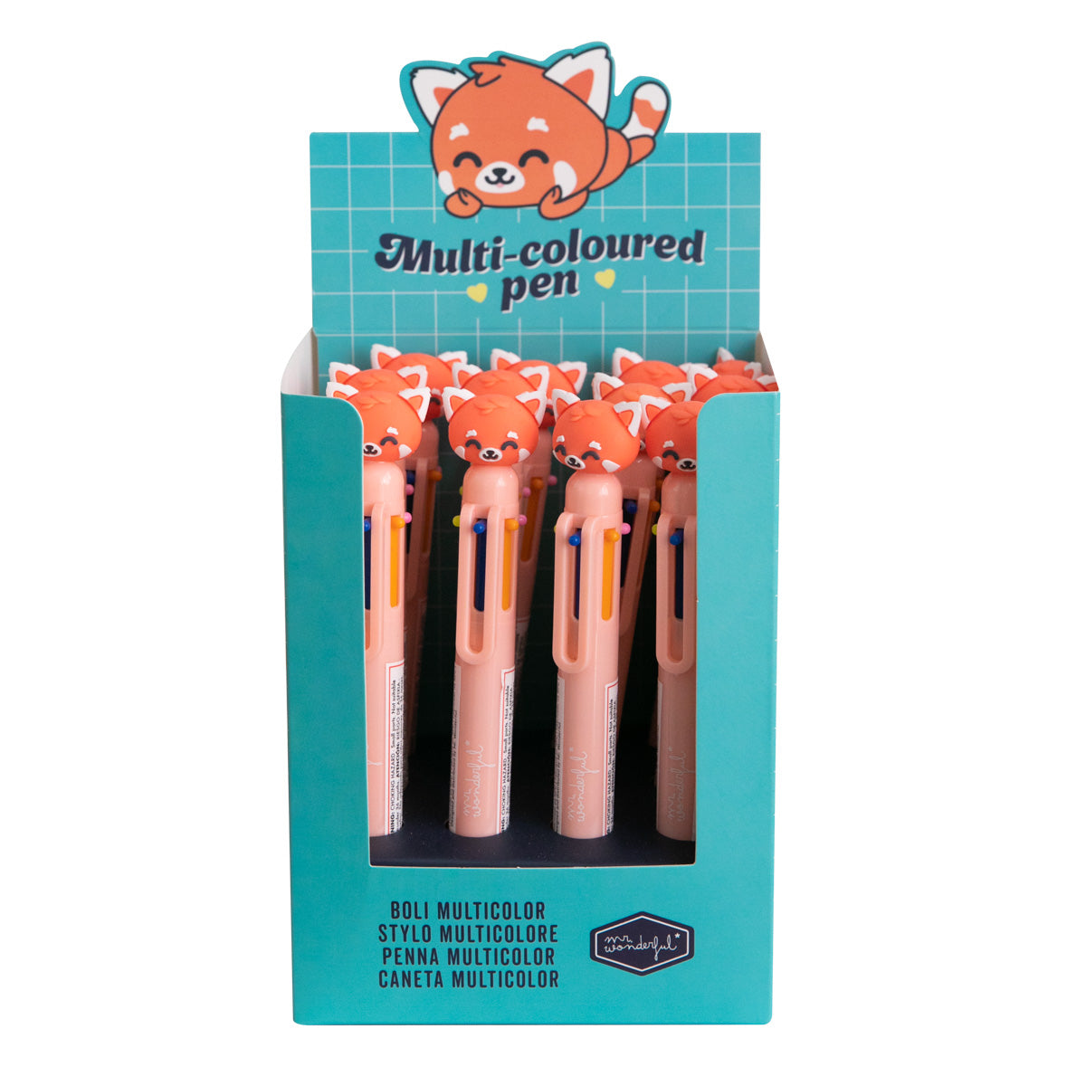 Multi-coloured pen to note down epic plans - Panda pink