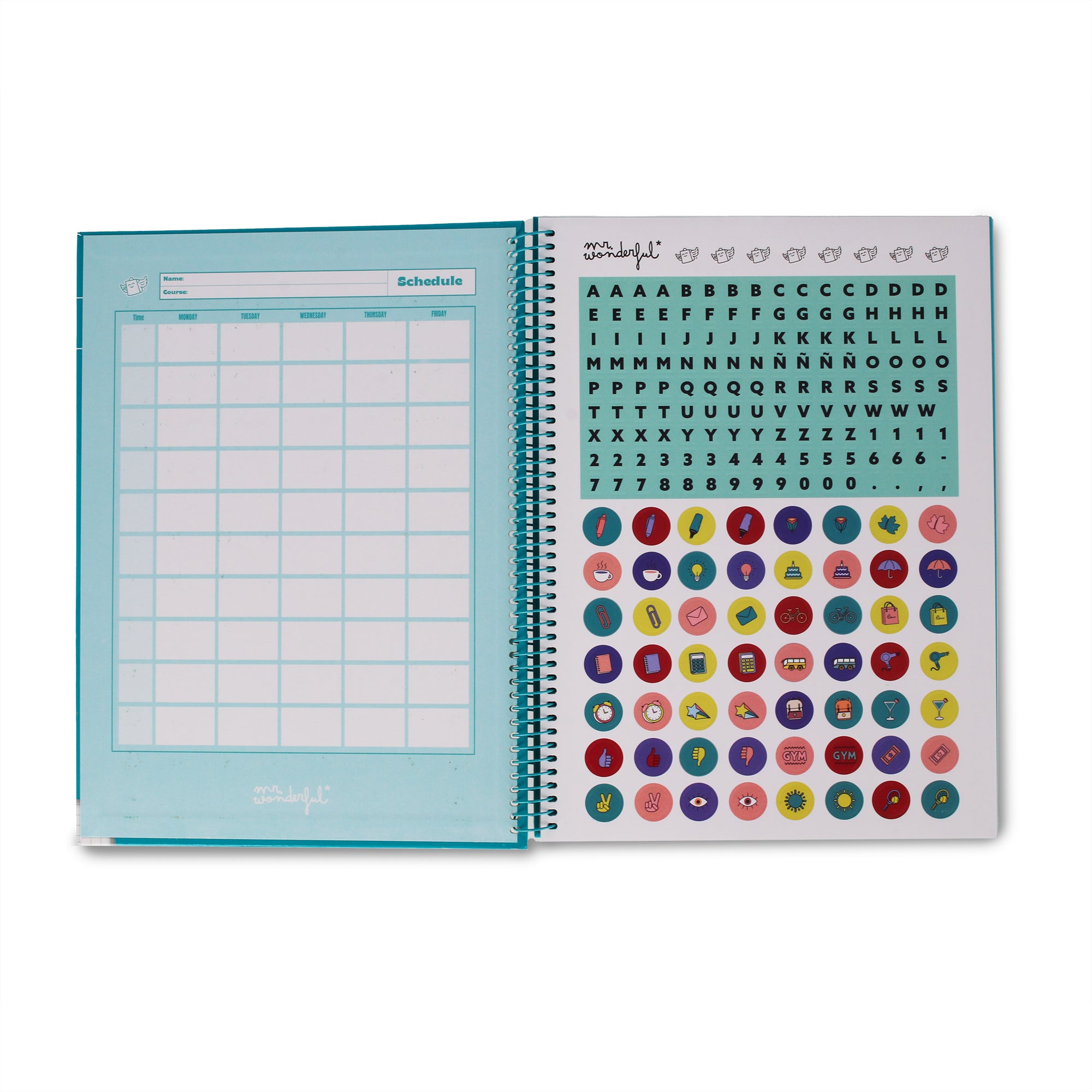 Libreta A4 Turquesa 120 sheets - Grid paper and micro-perforated