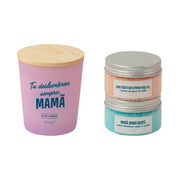 Sais de banho + vela com mensagem em português para mães Mr. Wonderful Dia da Mãe - Kit de mimos para a mamã