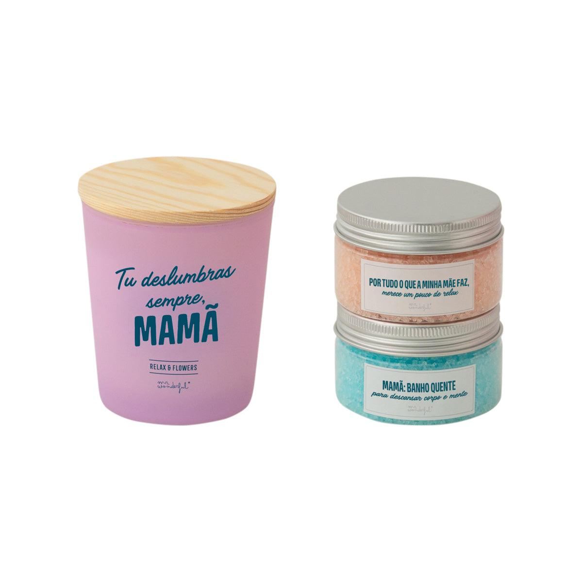 Kit mimos para mamãe - Sais de banho + vela 