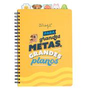 Caderno A4 com separadores com aba - Para grandes metas, grandes planos.