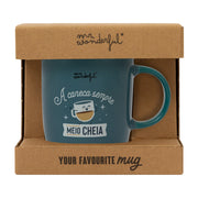 Caneca - A caneca, sempre meio cheia. 