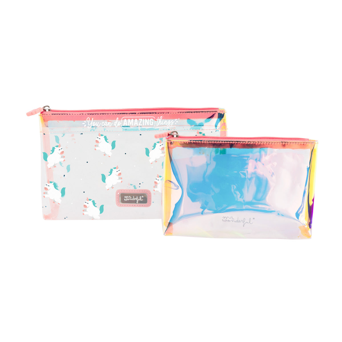 Set of 2 toiletries bags unicorn - You can do amazing things