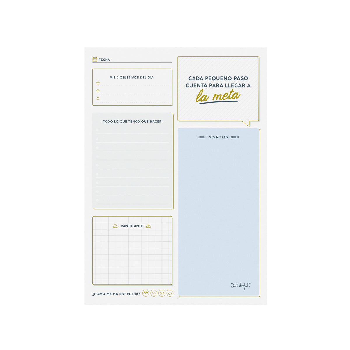 Organizador vertical dia por página