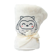 Soft baby blanket - Beige owl.