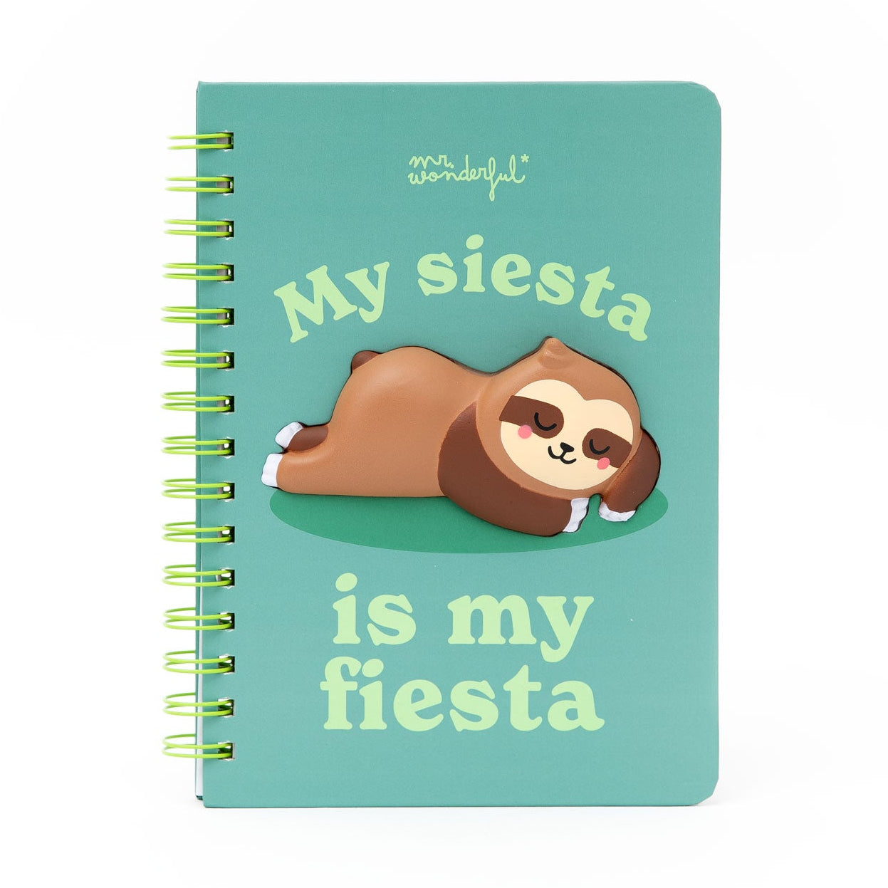Libreta A5 3D squishy perezoso - My siesta is my fiesta | Mr.Wonderful