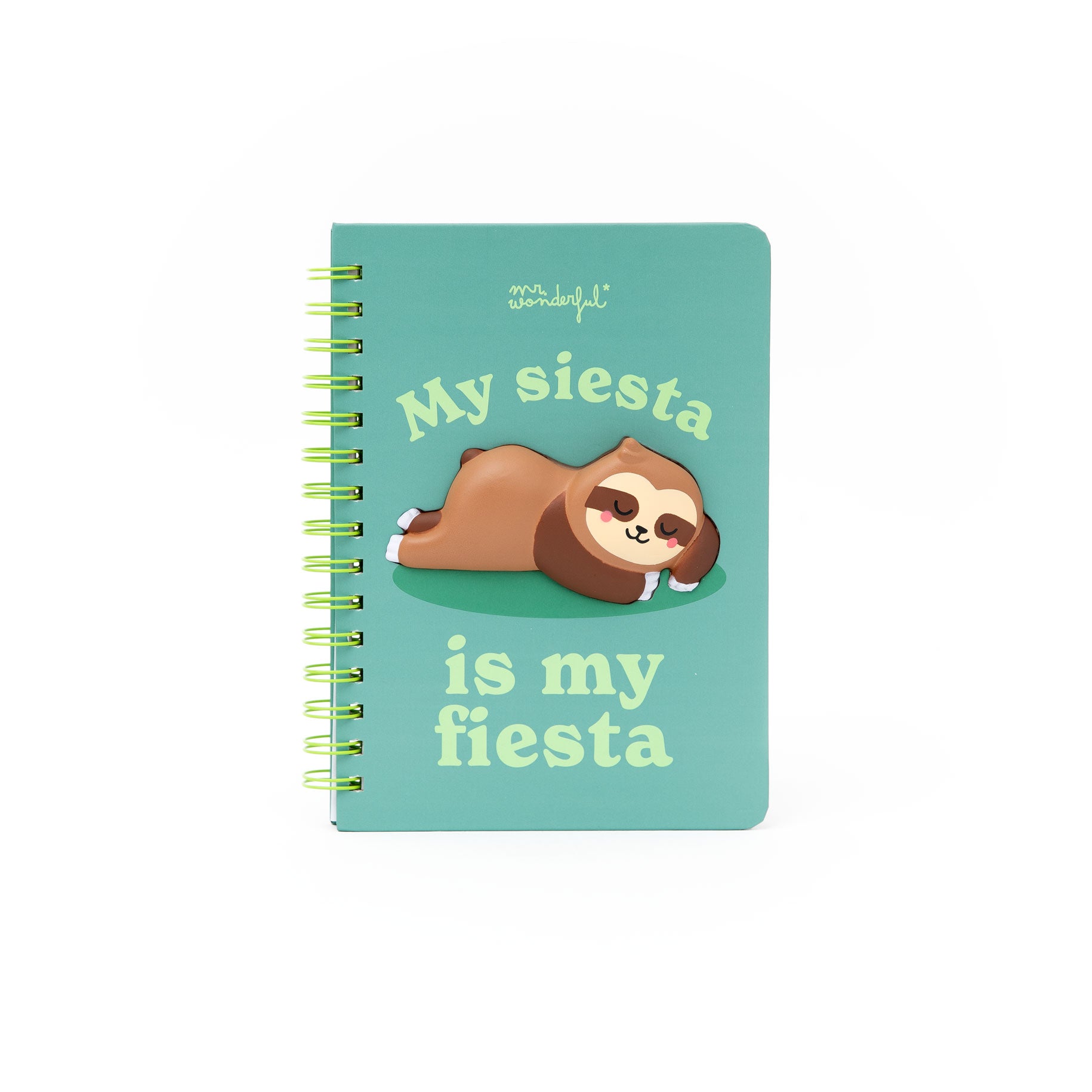 Libreta A5 3D squishy perezoso - My siesta is my fiesta | Mr.Wonderful