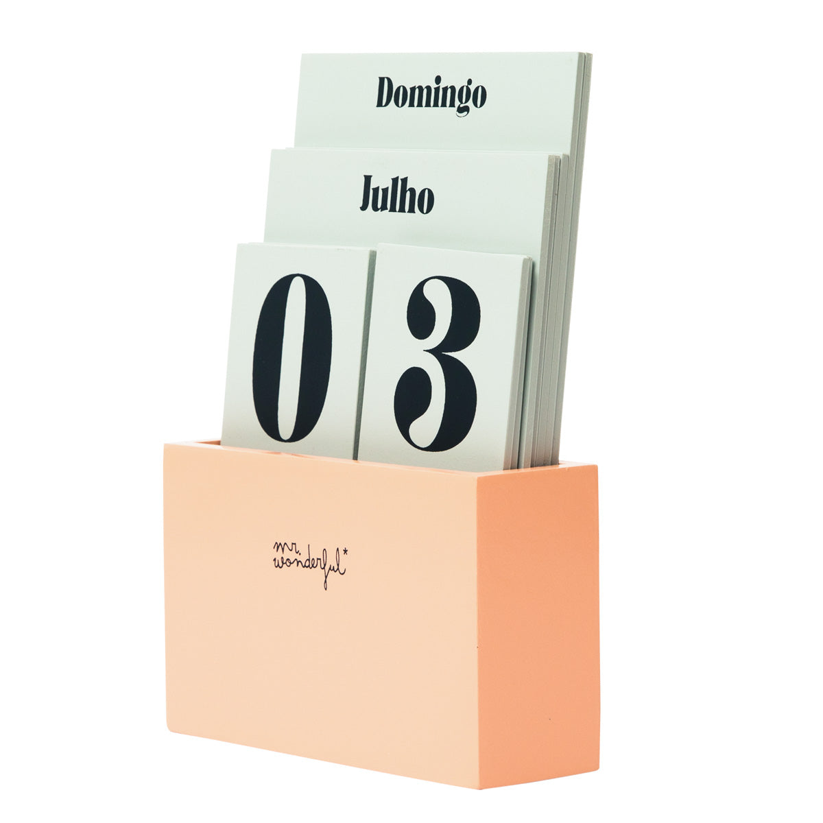 Calendário de mesa perpétuo para dias cheios de magia.