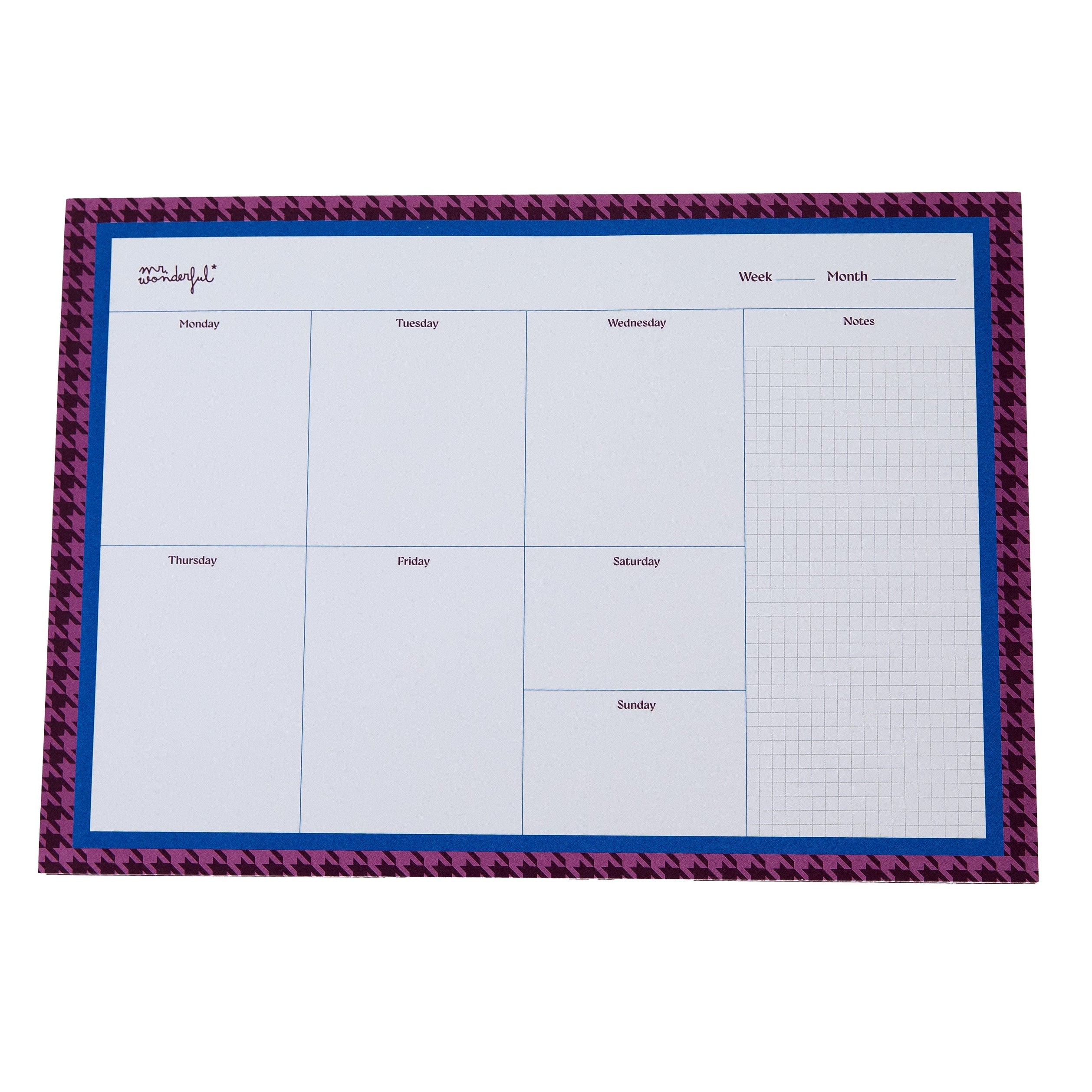 Planificador semanal de sobremesa - Pata de gallo | Mr.Wonderful