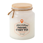 Bougie parfumée avec message d'amour en français Mr. Wonderful - Mon endroit préféré, c'est toi