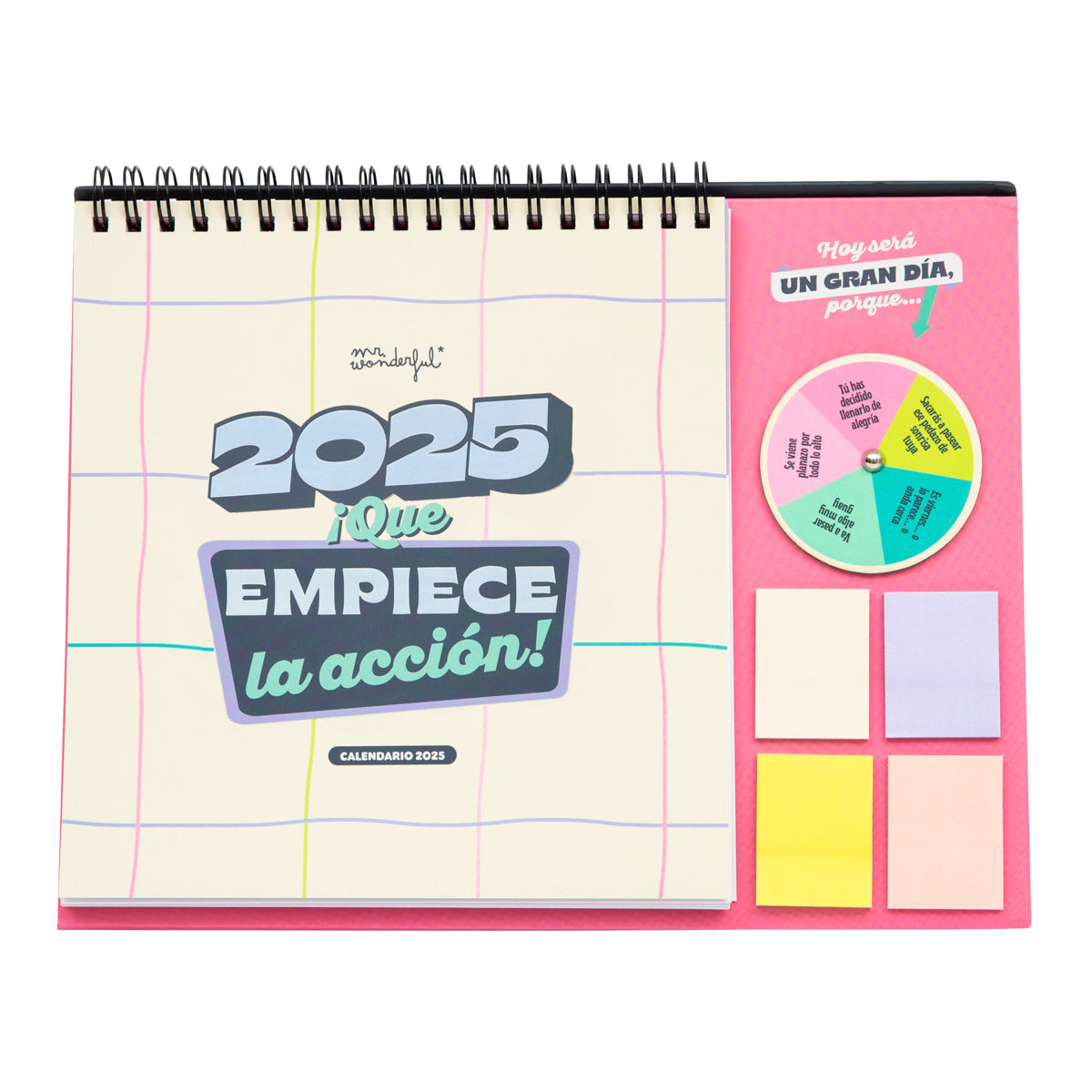 Calendario de sobremesa con ruleta 2025 - 2025: ¡que empiece la acción!.