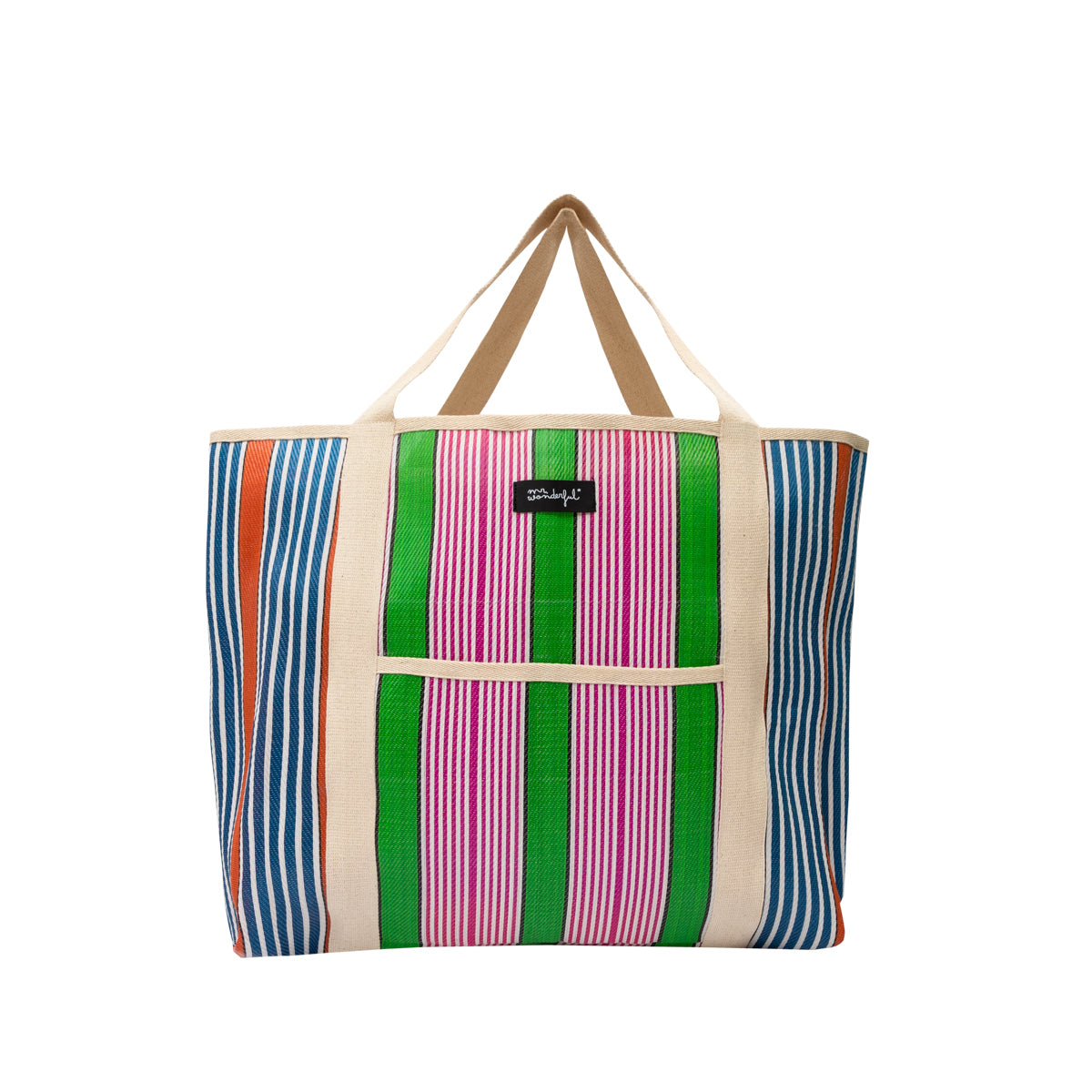 Stripe pattern bag - Yellow, blue and purple