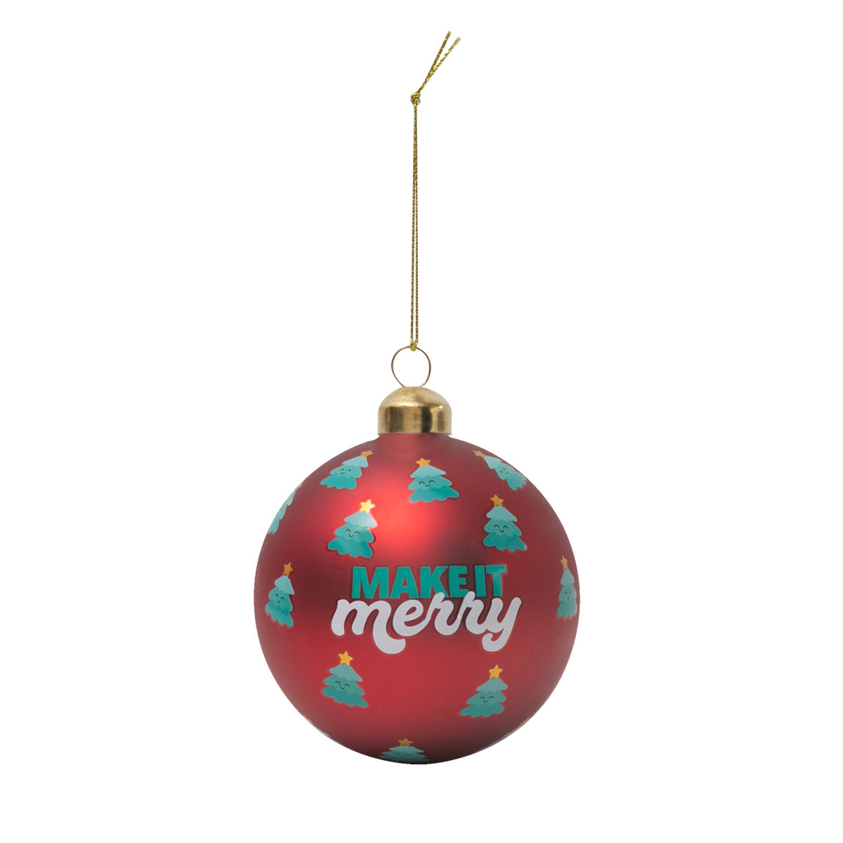 Set of 3 Christmas tree baubles - Make it merry