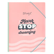 Folder with transparent sheets – Never stop dreaming