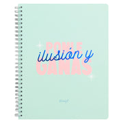 Libreta A5 con mensaje en español Mr. wonderful - Ponle ilusión y ganas