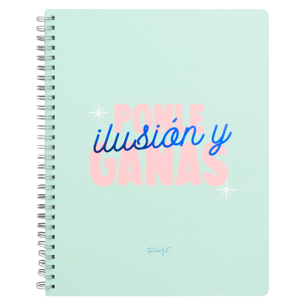 Libreta A5 con mensaje en español Mr. wonderful - Ponle ilusión y ganas