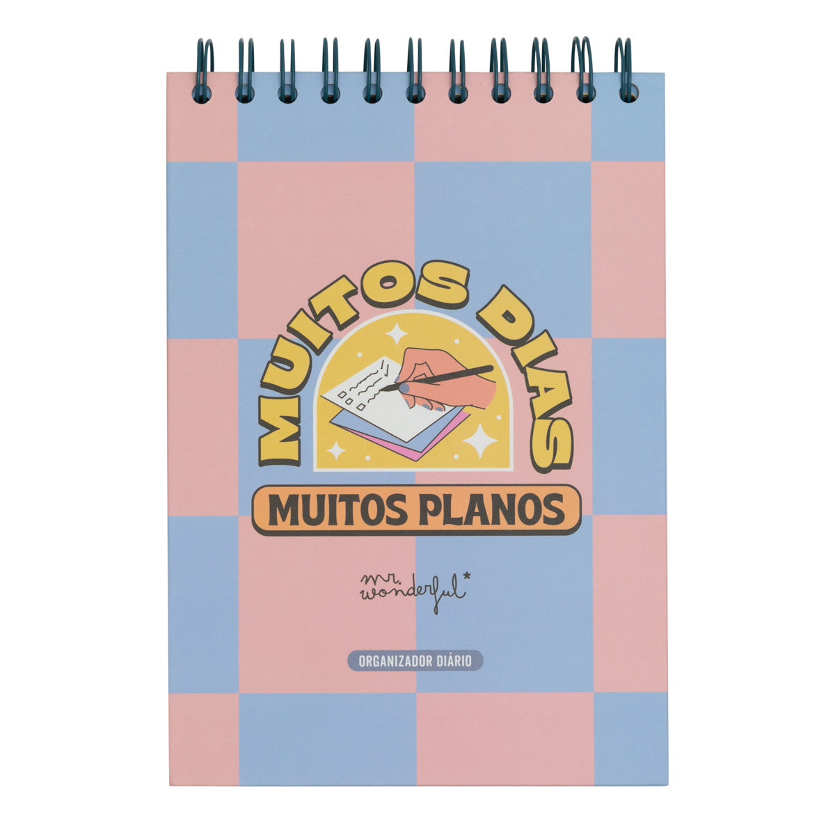Organizador vertical diário com frase Mr. Wonderful - Muitos dias, muitos planos