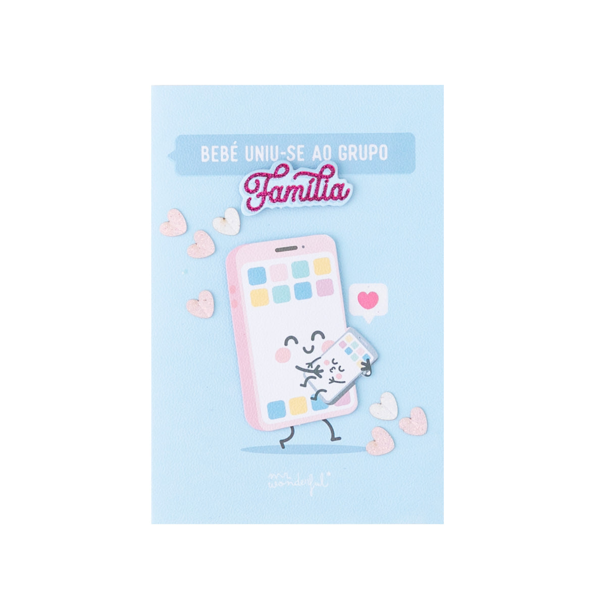 Postal - Bebé uniu-se ao grupo Família