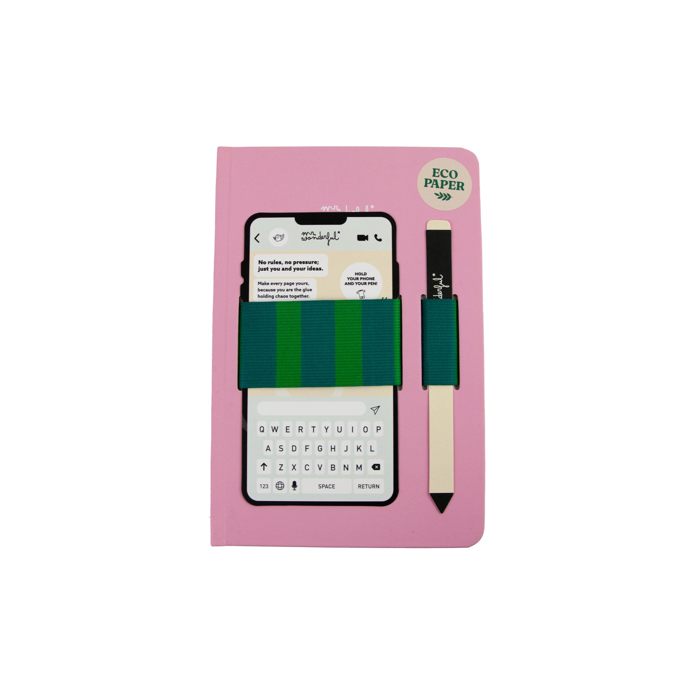 Libreta A5 con cinta para movil - Believe it or not, sometimes I write by hand