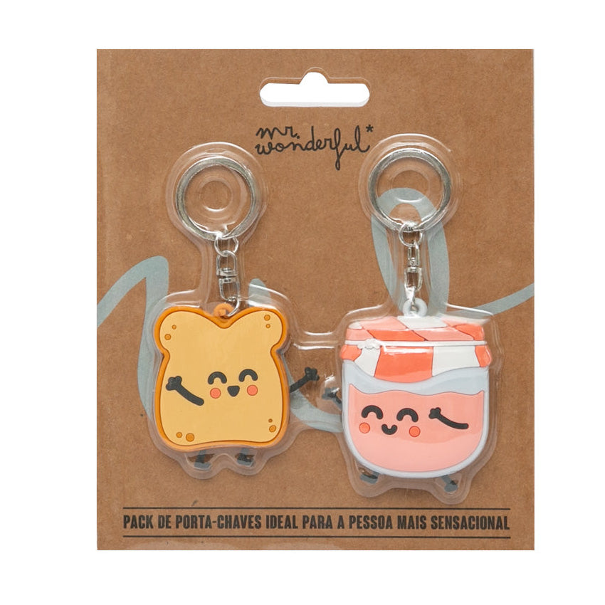 Conjunto de 2 porta-chaves - Torrada e doce
