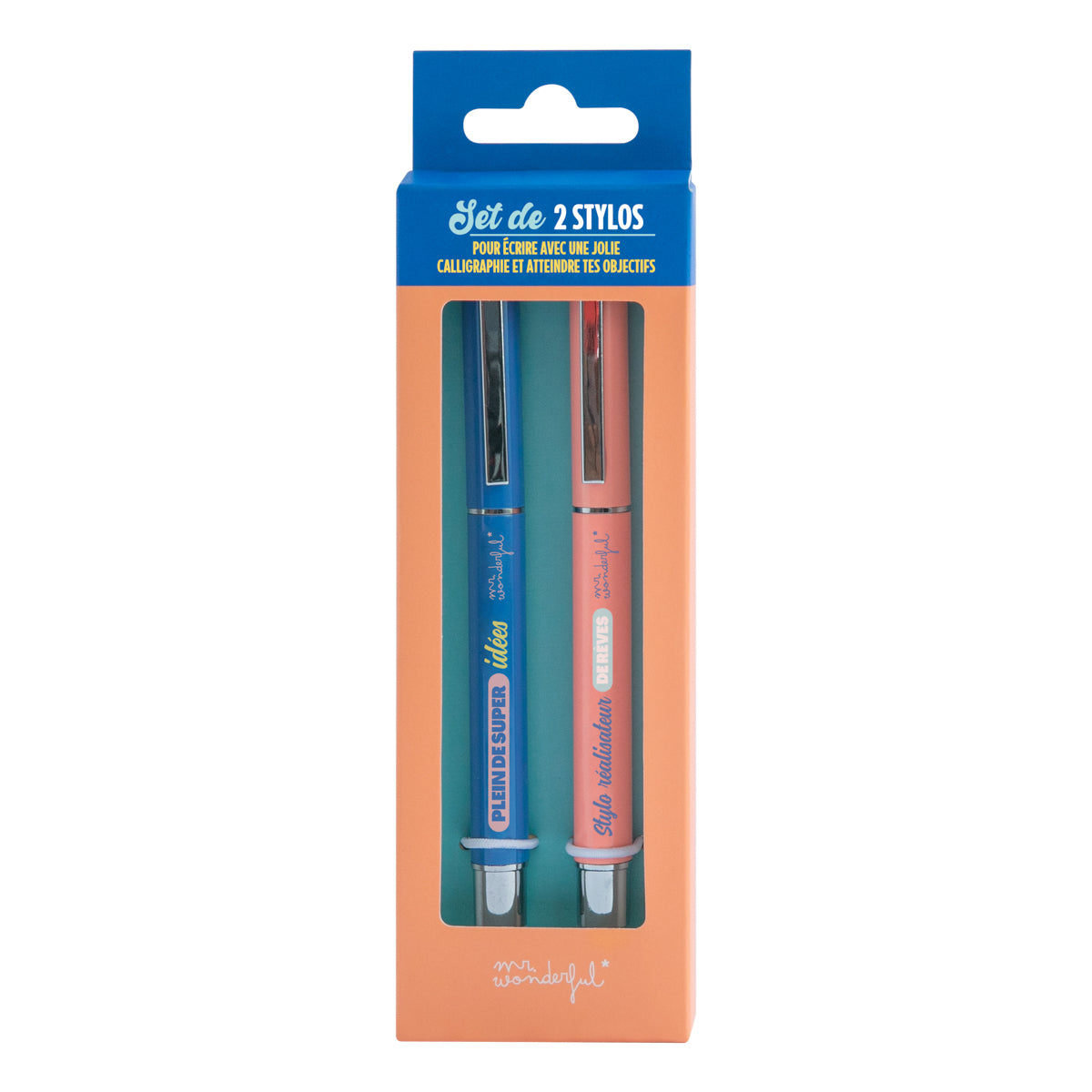 Lot de 2 stylos pour écrire avec une calligraphie joyeuse et attentionnée à vos objets 