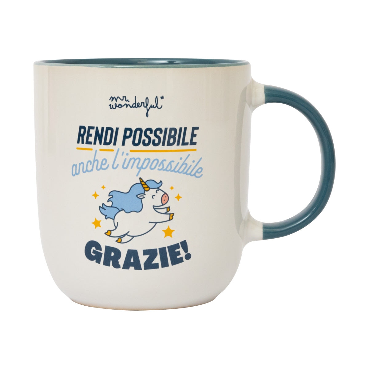 Tazza con messaggio di ringraziamento Mr. Wonderful - Rendi possibile anche l'impossibile