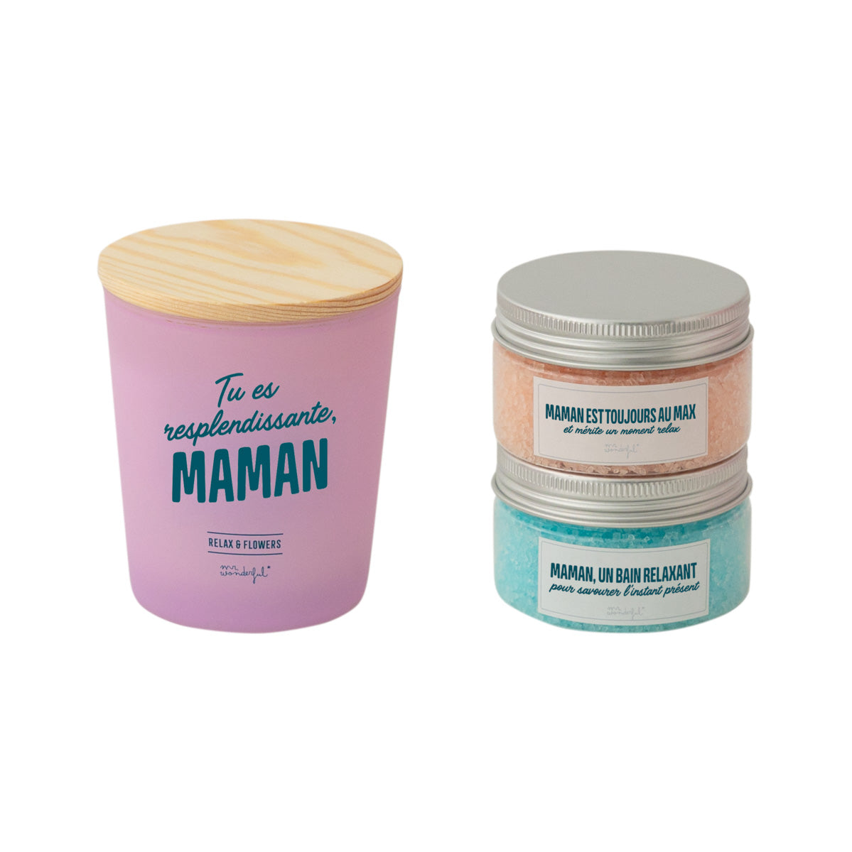 Kit pour dorloter maman - Sels de bain + bougie