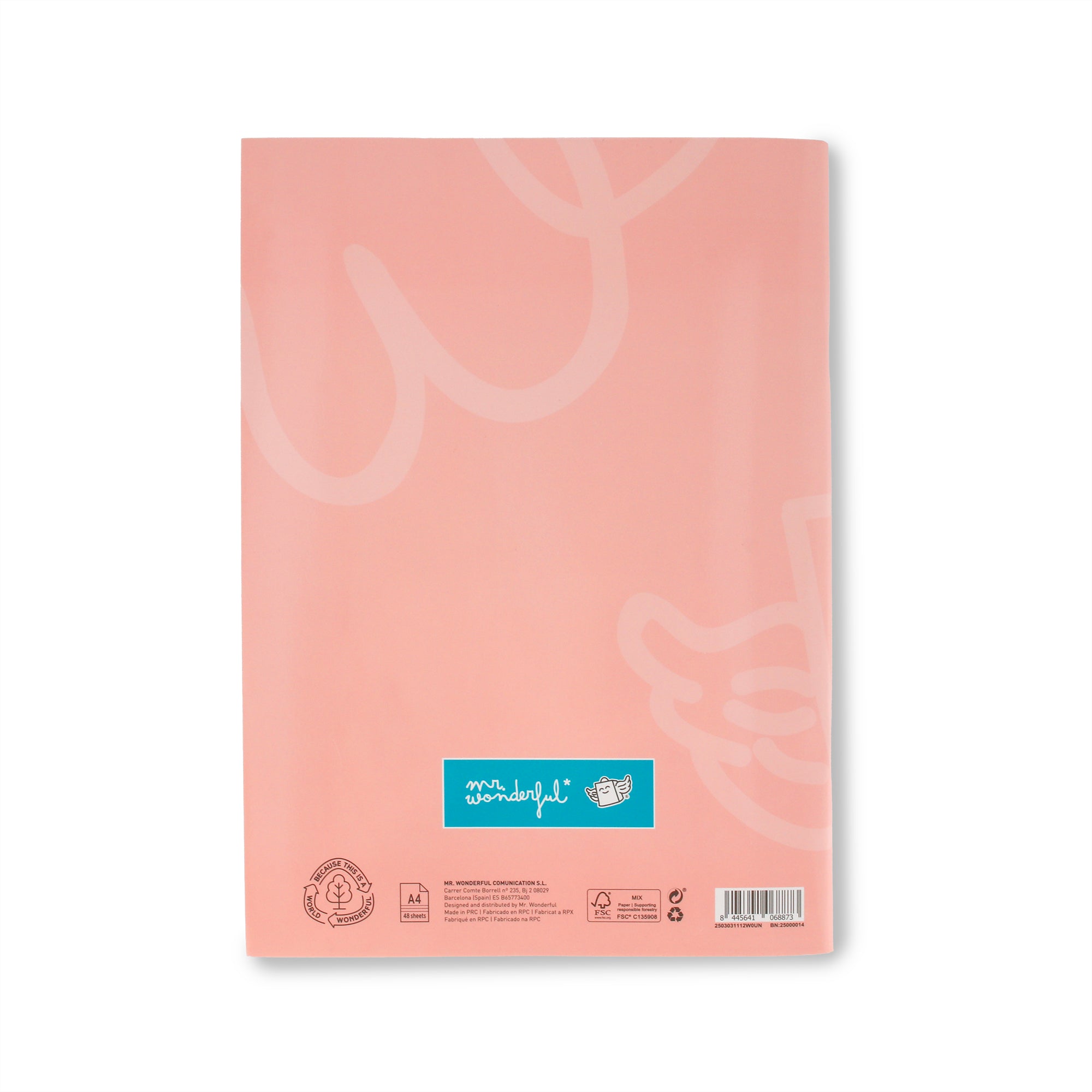 Pink A4 notebook 48 sheets - Lined paper