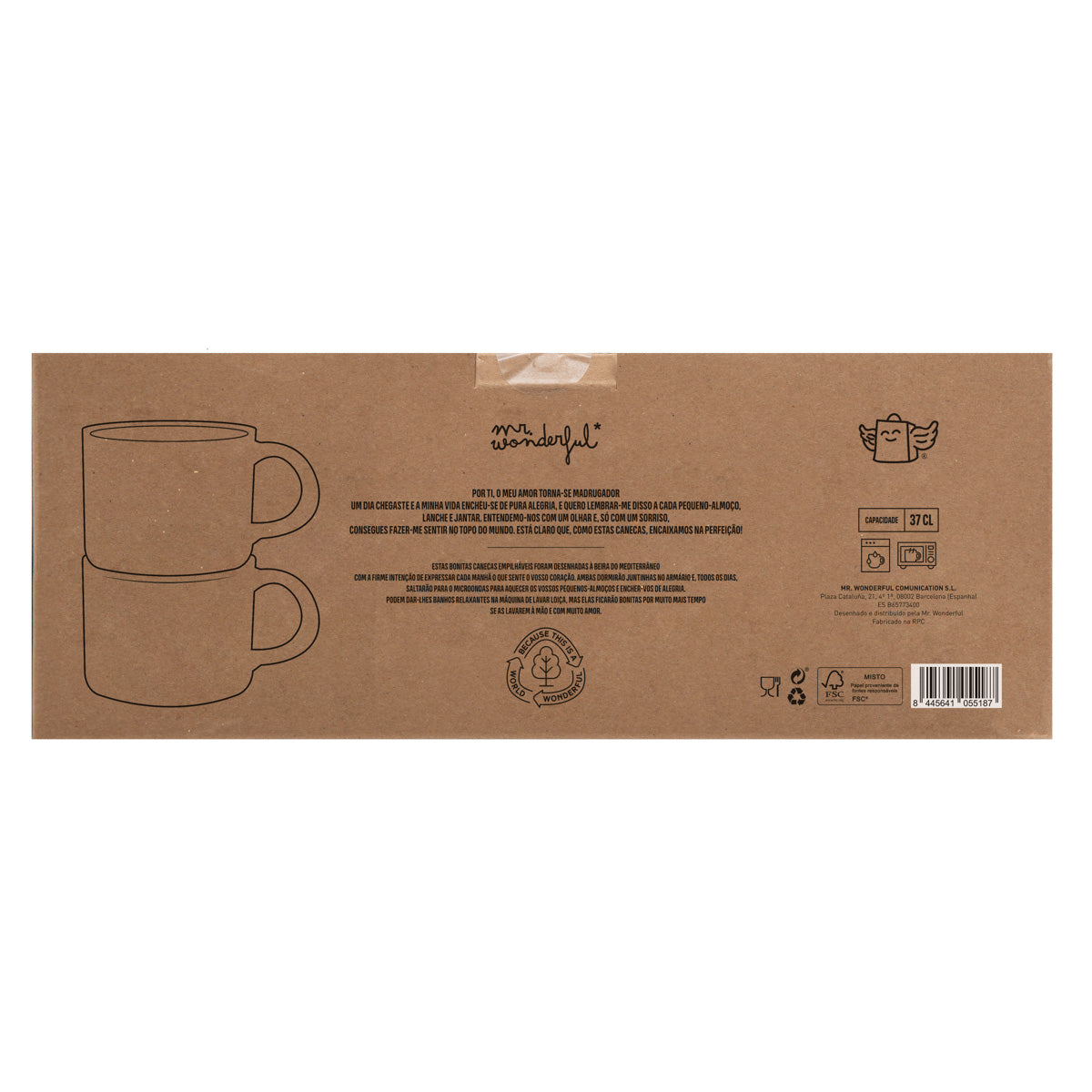 Pack de 2 canecas empilháveis - Gosto de ti até antes de tomar café