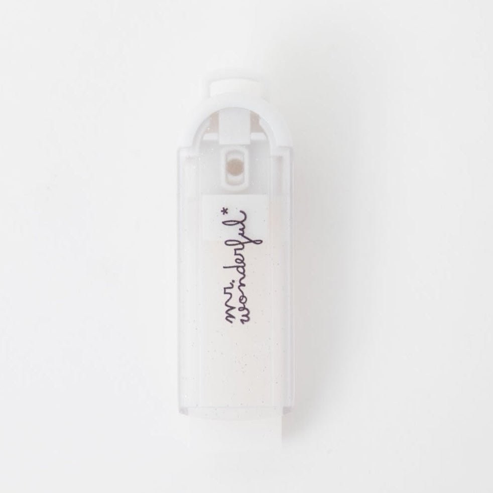 Goma de borrar Mr. Wonderful con funda dosificadora - Glitter blanco