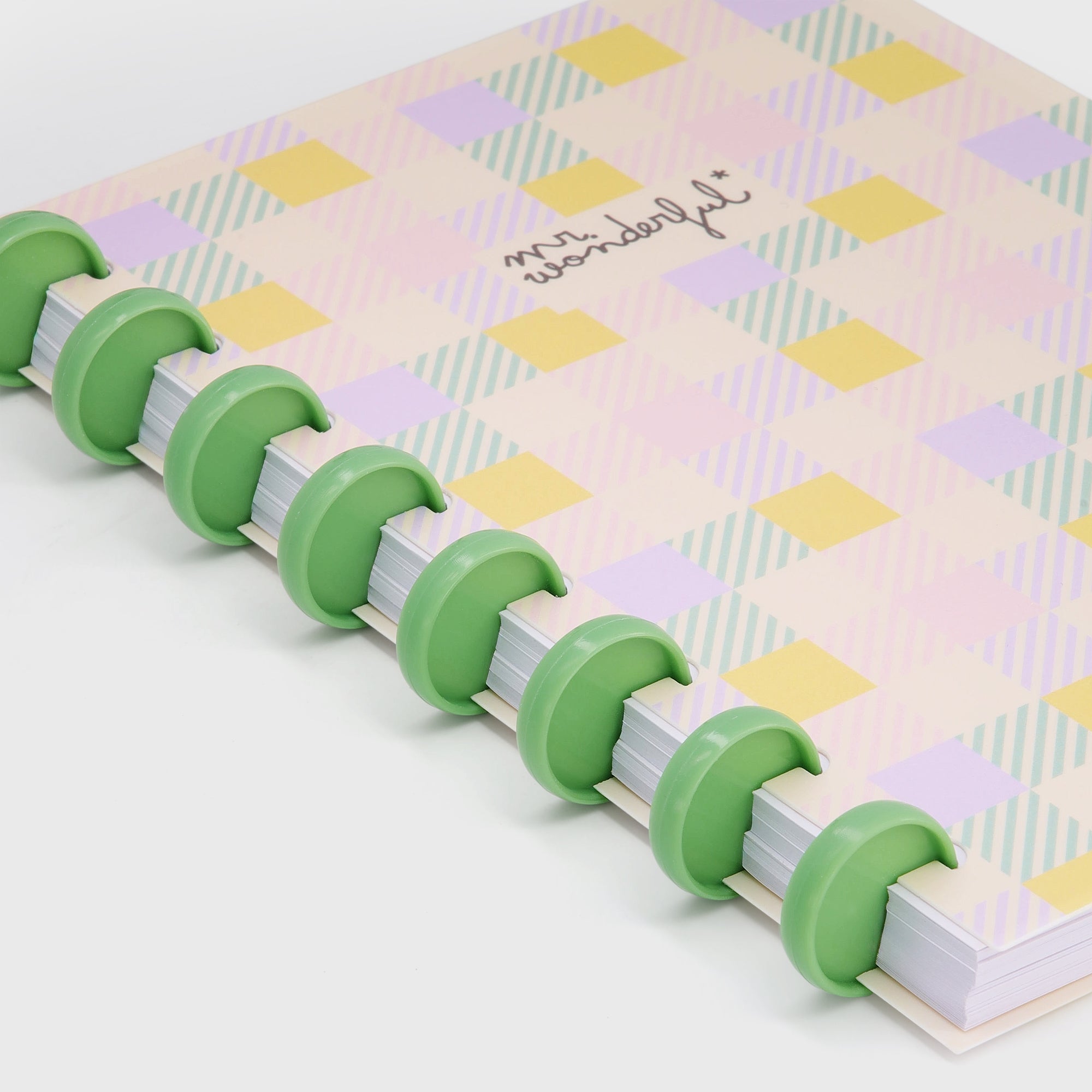 A5 notebook - Yellow, green and lilac checks