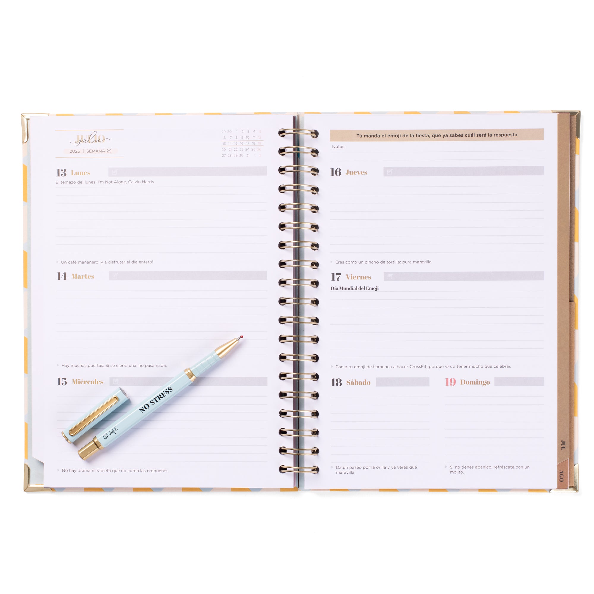 Set de Agenda Office 2025-26 Semanal Extragrande + boli - No stress