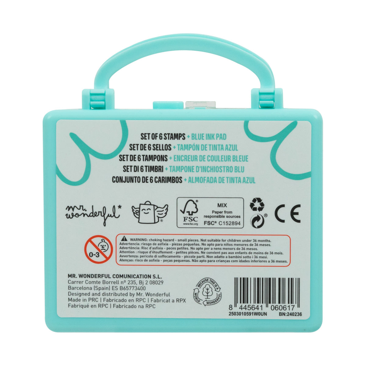 Conjunto de 6 carimbos + almofada de tinta - Inspire-se na tinta! 